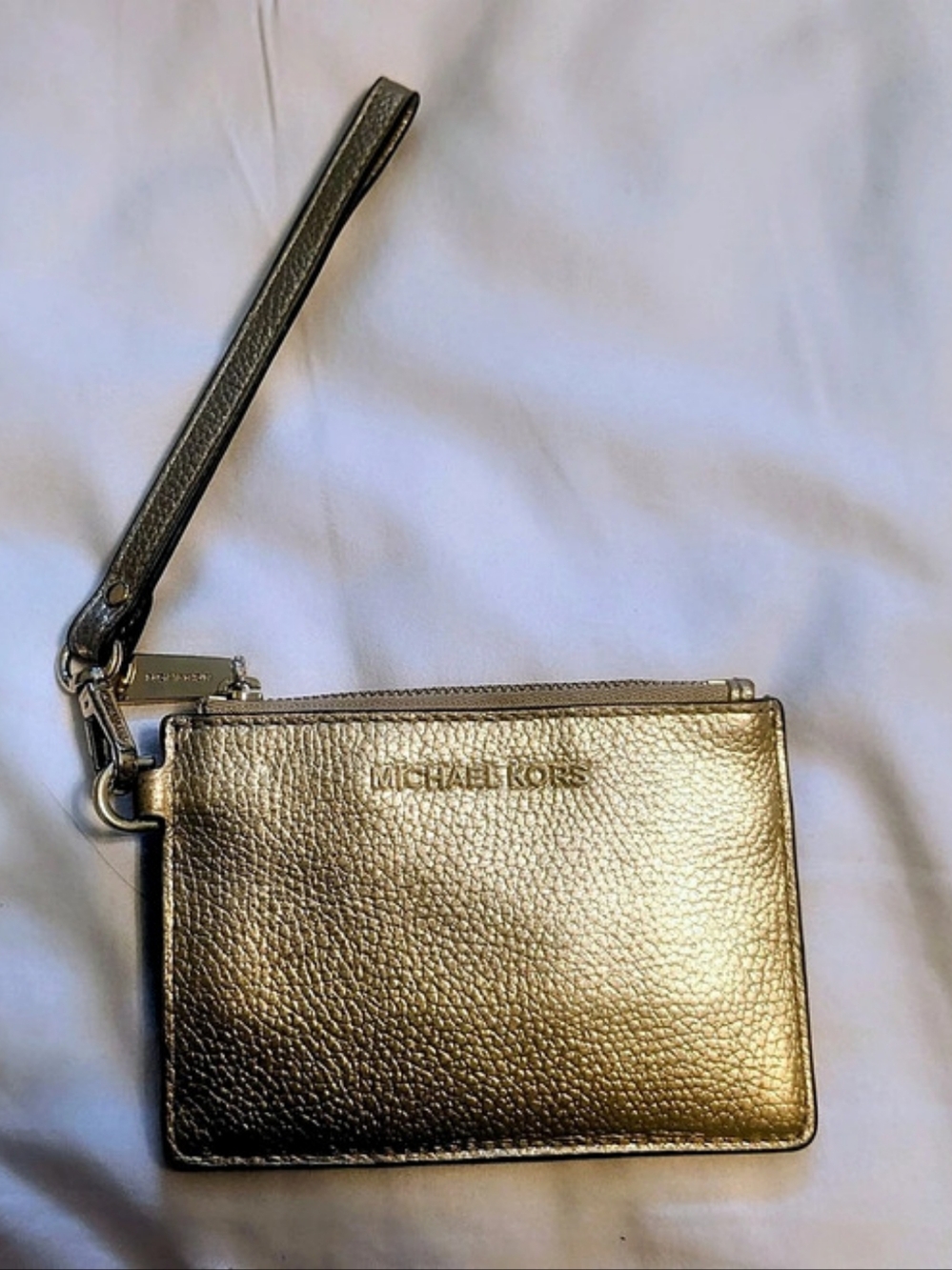 Michael Kors Jet Set Travel Top Zip Coin Pouch ID Case Gold